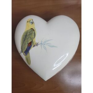 Large Heart Shaped Porcelain Trinket Box
